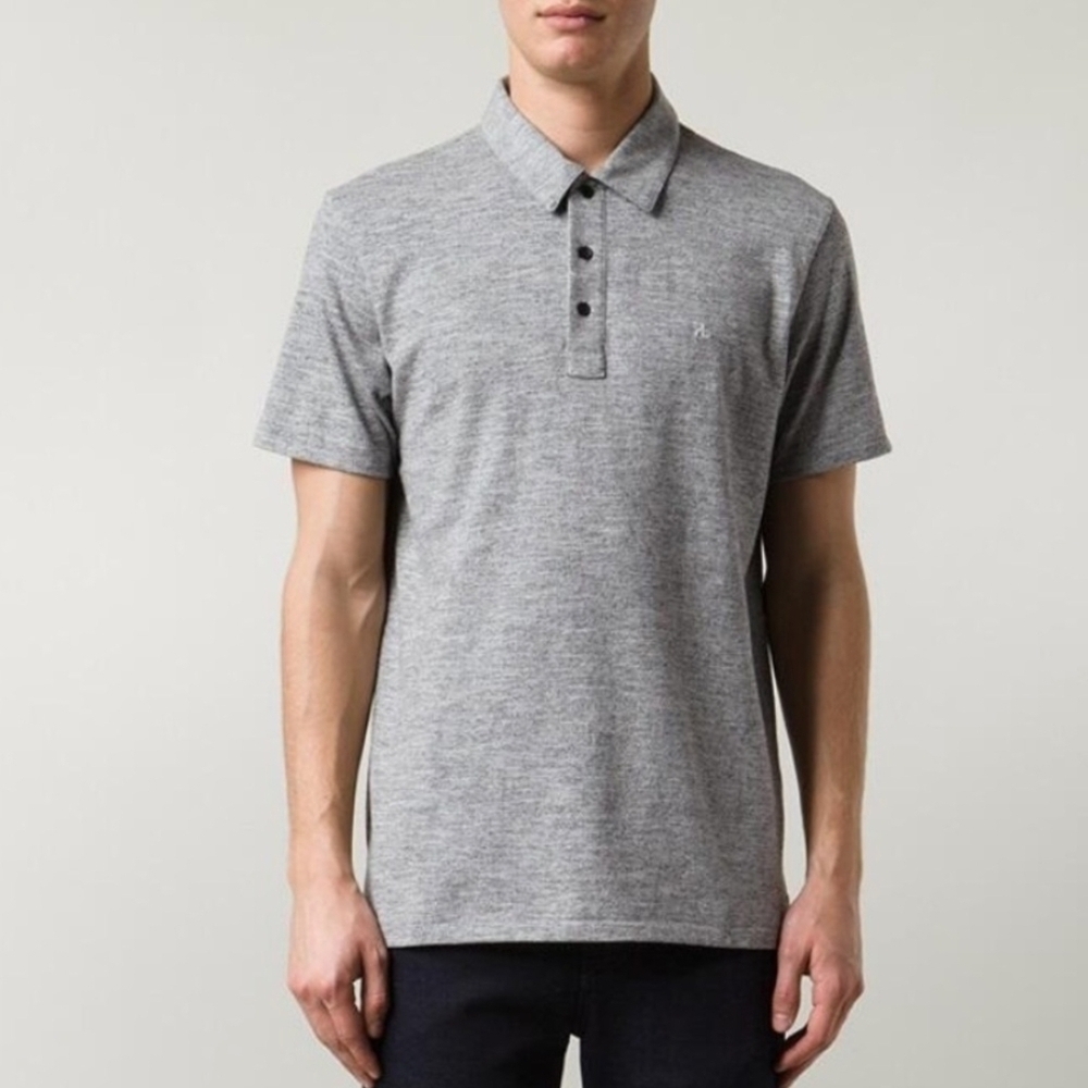 rag & bone Heather Gray Polo Shirt Size Large